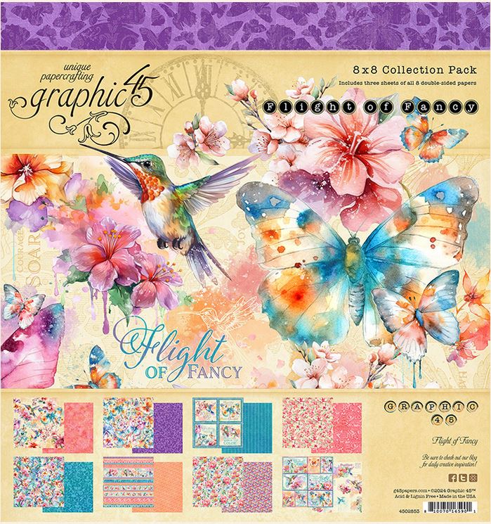 Graphic 45 Flight of Fancy 8x8 Collection Pack