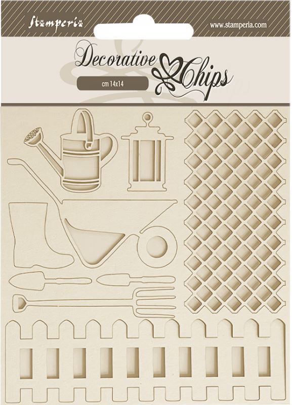 Stamperia Garden Decorative Chips - Tools (SCB214)