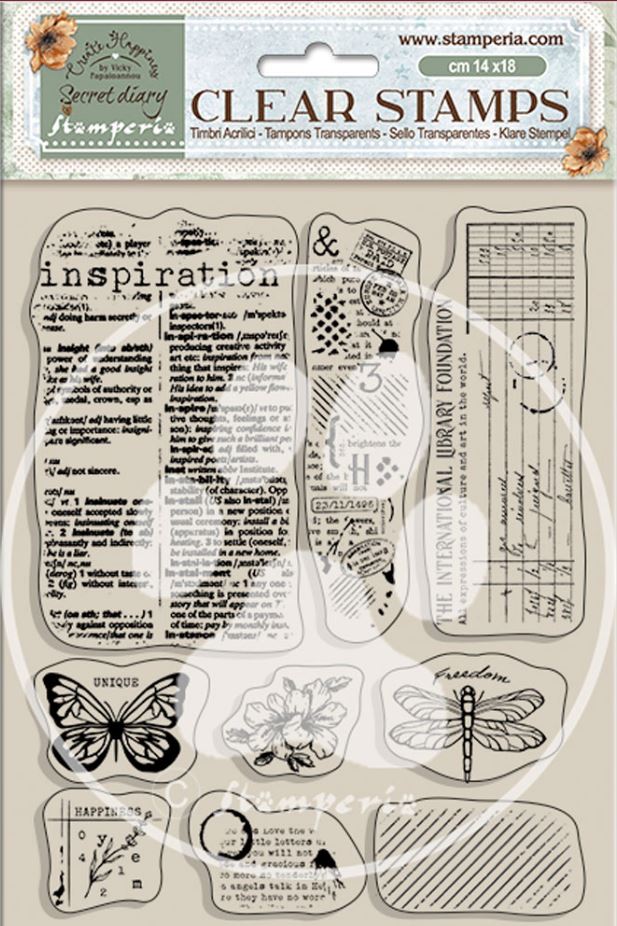 Stamperia CH Secret Diary Clear Stamps - Inspiration (WTK191)