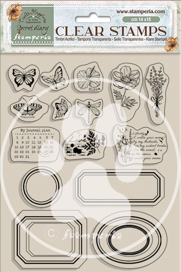 Stamperia CH Secret Diary Clear Stamps - Labels (WTK192)