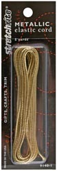 GOLD Metallic Elastic Cord 1/16" 5 Yards