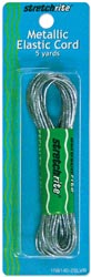 SILVER Metallic Elastic Cord 1/16" 5 Yards