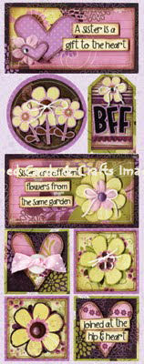 Bo Bunny Jazmyne Stickers - Pretty Sis
