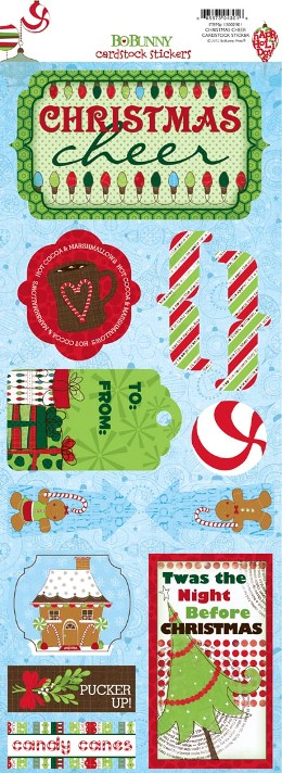 Bo Bunny Mistletoe Sticker Christmas Cheer