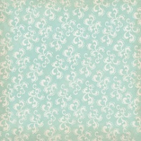 K&Co Hopscotch Girl 12x12 Teal Scrolls Flat Paper