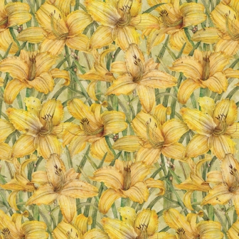 K&Co Cottage Garden Paper - Yellow Day Lilies