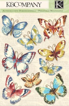 K & Company Watercolor Bouquet - Butterfly Grand Adhesions