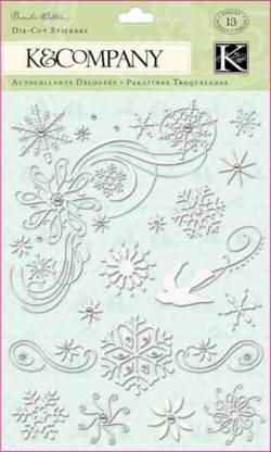 K&Co Evergreen - Snowflake Die Cut Stickers  w/Gems