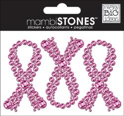 Pink Ribbons Rhinestone Stickers (BCA) 