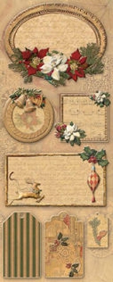 K & Co Embossed Stickers - Holidays Traditional Tags (Foil)