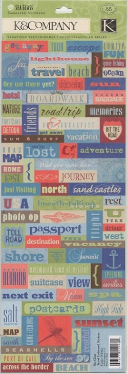 K&Co Sea Glass - Travel Embossed Stickers
