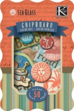 K&Co Sea Glass - Words & Shapes Chipboard Box