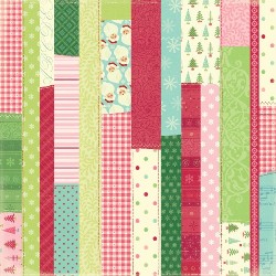 K&Co Peppermint Twist Paper - Holiday Quilt Glitter