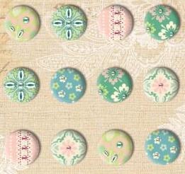 K&Co Margo Fabric Stitched Brads