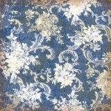 K&Co Blue Awning Paper - Blue Floral EMBOSSED