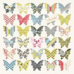Amy Butler Lotus Tea Box Butterflies Die-Cut Paper 
