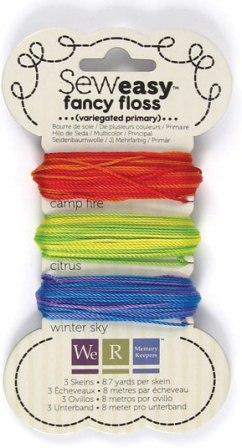 We R Memory Keepers Sew Easy Fancy Floss  Primay VARIEGATED -  (26 yards)