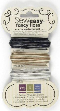 We R Memory Keepers Sew Easy Fancy Floss Neutrals VARIEGATED -  (26 yards)