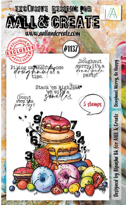 AALL and Create Stamp Set A6 Doughnut Worry, Be Happy (AALL-TP-1137)