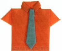 SALE: Miniatures  - Orange Shirt with Grey Tie 