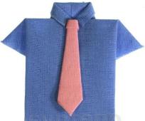 SALE: Miniatures  - Blue  Shirt with Pink Tie 