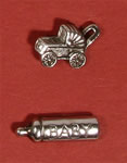 Baby Bottle & Pram Brads - Silver