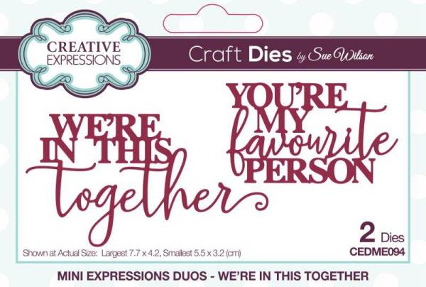 Creative Expressions Sue Wilson - Mini Expressions Duos Were In This Together Craft Dies