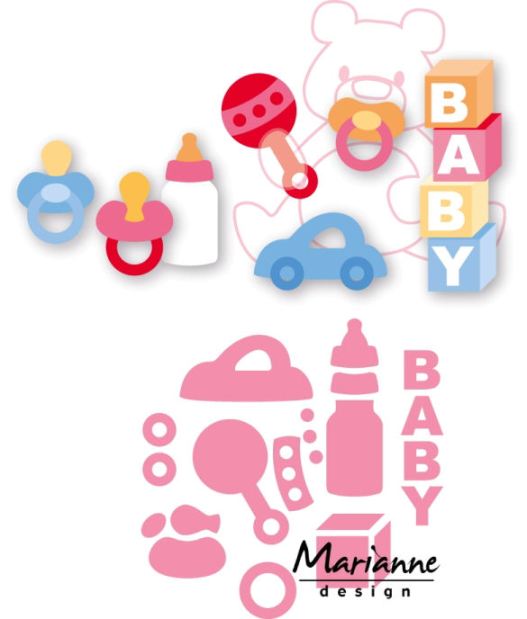 Marianne Design Collectable Dies - Eline's Baby Essentials (8 pieces) (COL1421)