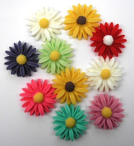 Cabochons - Large Daisies (Pack of 10)