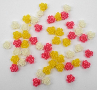 Cabochons - Tiny Roses (Pack of 50)