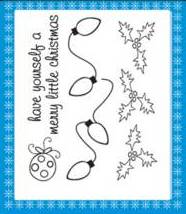 Dovecraft Clear Xmas Stamps - Merry Little Christmas (Holly/Lights-Y)