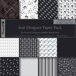 Dovecraft 6x6 paper Pack - Charcoal