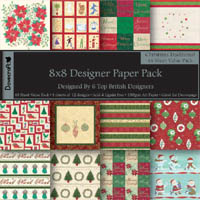 Dovecraft 8x8 Paper Pack - XMAS TRADITIONAL