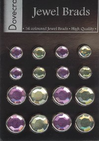 Dovecraft Jewel Brads - Purple/Green