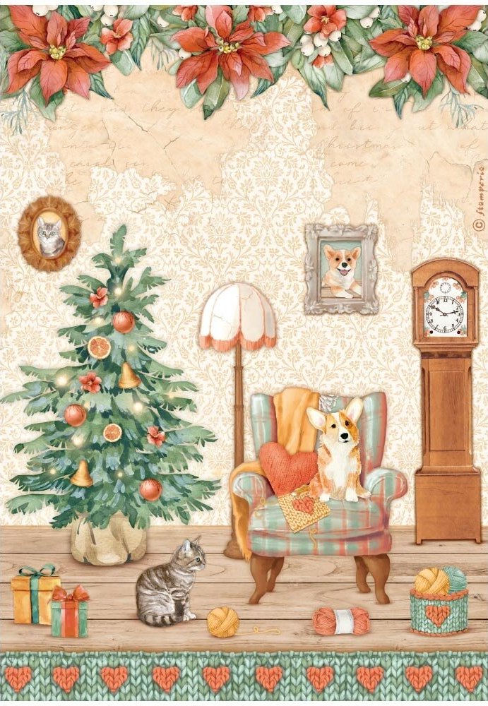 Stamperia All Around Christmas A4 Rice Paper Sweet Room (DFSA4807)