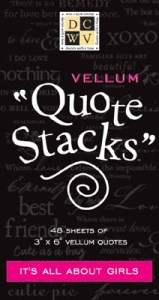 Vellum Black & White Quote Stacks - Girls