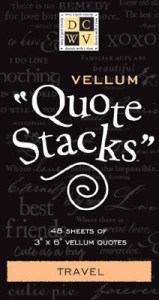 Vellum Black & White Quote Stacks - Travel