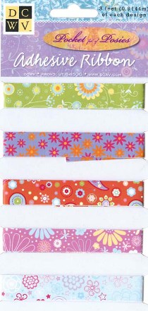 DCWV Self-Adhesive Ribbon - Pocketful Of Posies