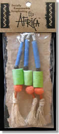 Eco Africa Tassels - Quill Beads/Turquoise Rolled Beads
