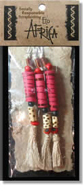 Eco Africa Tassels - White Beads with Spotty Beads