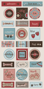 Cloud9 Dog Collection - ABC Chipboard Accent Stickers 
