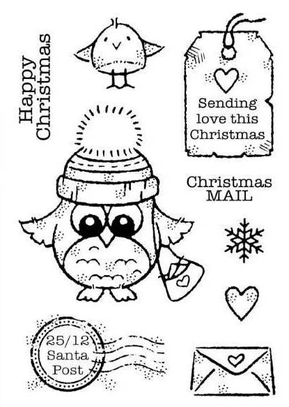 Woodware Clear Singles -  Owl Christmas Mail (FRS934)