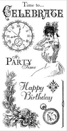 Graphic 45 Time To Celebrate Cling Stamps # 1 (317)