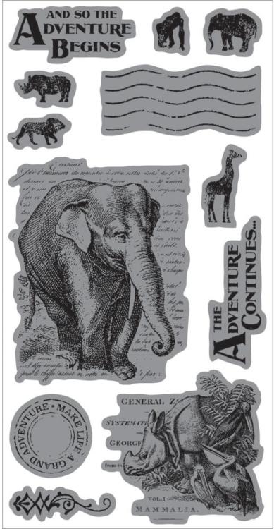 Graphic 45 Safari Adventure Cling Stamp Set - And So The Adventure Begins