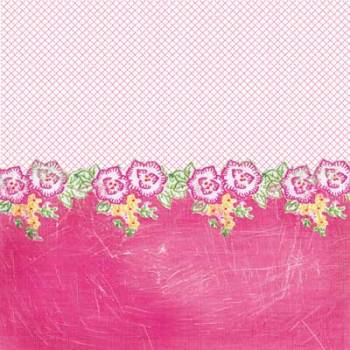 GCD Homespun Chic Paper -  Pink Stitchery (469) GLITTER