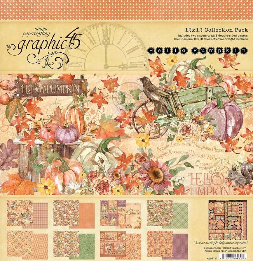 Graphic 45 Hello Pumpkin 12x12 Collection Pack w/Stickers
