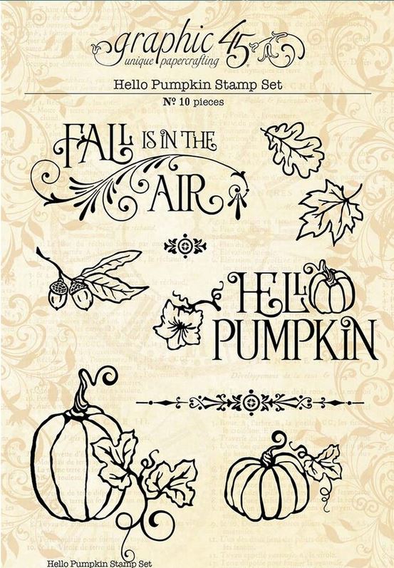 Graphic 45 Hello Pumpkin Stamp Set