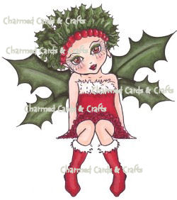 Delectable Clear Stamps -  Holly Pixie (Seated)