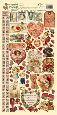 HW Vintage Cardstock Stickers - Valentine Love