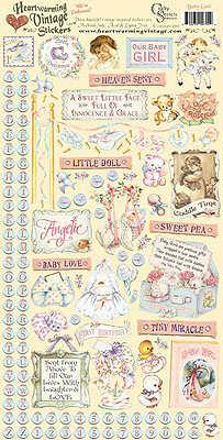 Vintage Cardstock Stickers - Baby Girl